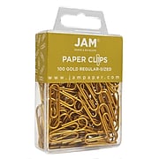 JAM Paper Small Paper Clip, Gold, 100/Pack (21832058)
