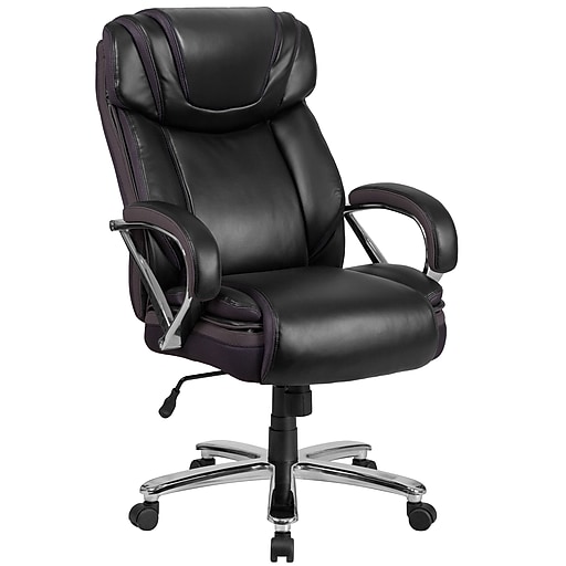 HERCULES Series 500 lb. Capacity Big & Tall Black Leather Executive