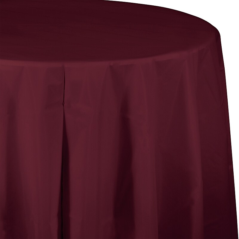Touch of Color Burgundy Red Round Plastic Tablecloths, 3 Count (DTC703122TC) image 1