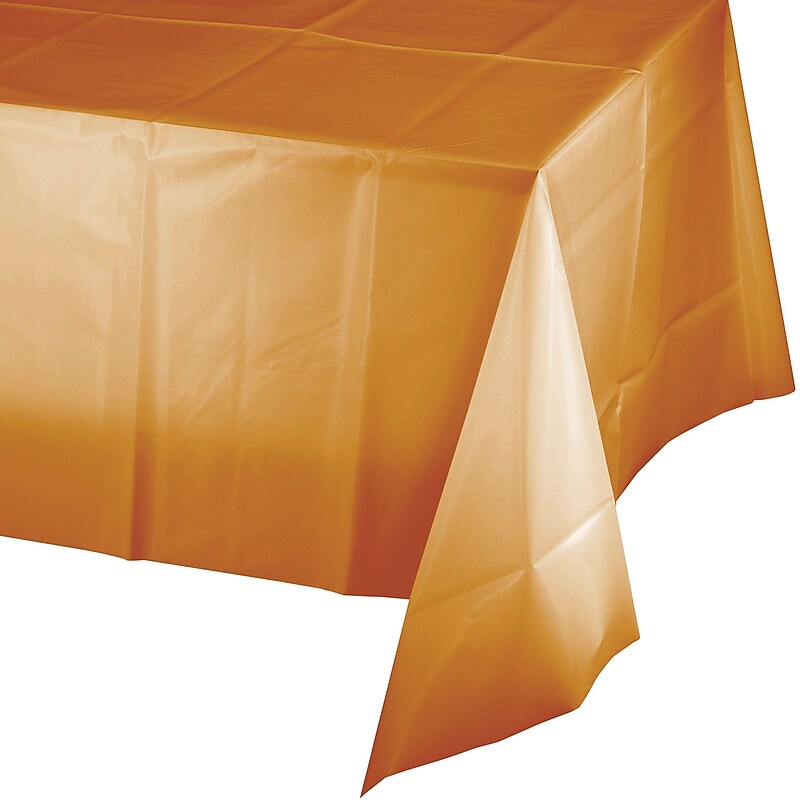 Touch of Color Pumpkin Spice Orange Plastic Tablecloths, 3 Count (DTC323400TC) image 1