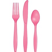 Touch of Color Candy Pink Assorted Plastic Cutlery, 24 Pack (011350)