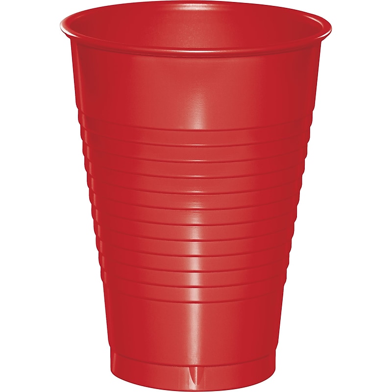 Touch of Color Classic Red 12 oz Plastic Cups, 60 Count (DTC28103171TUMB) image 1