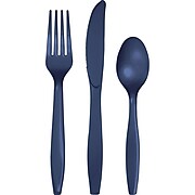 Touch of Color Navy Blue Assorted Plastic Cutlery, 24 Pack (010600)