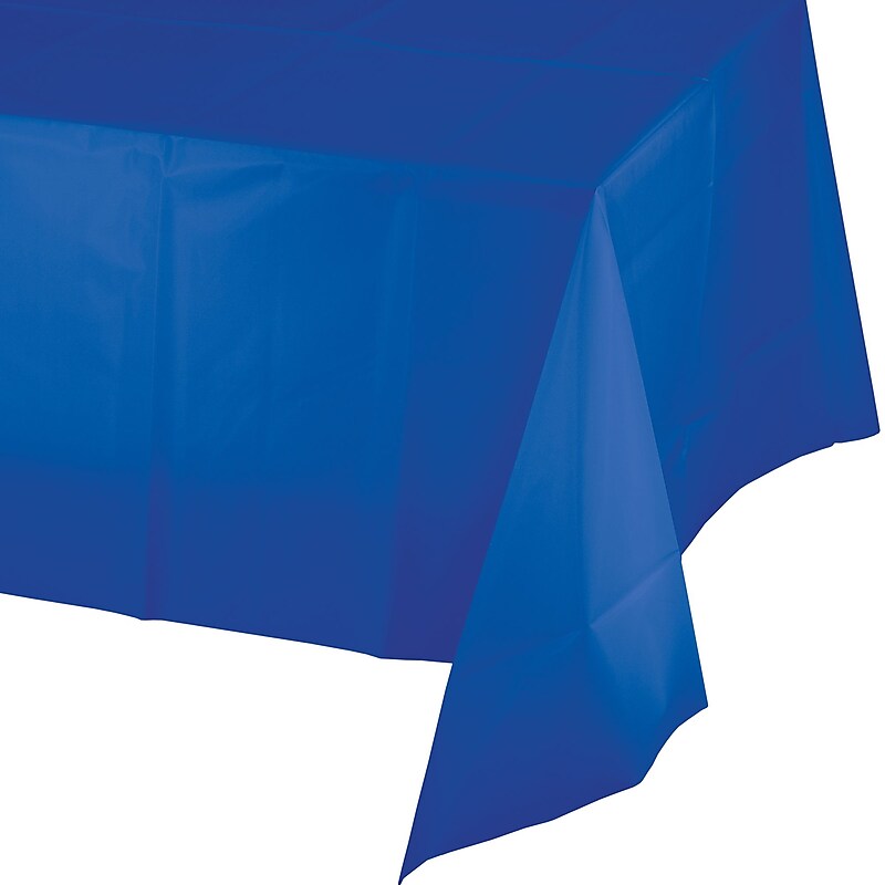 Touch of Color Cobalt Blue Plastic Tablecloths, 3 Count (DTC723147TC) image 1