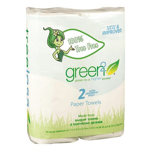 Green2® Tree Free Paper Towels, 65 sheets, 2 pack, 48 packs at Staples