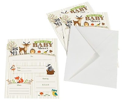 Lillian Rose Woodland Baby Shower Invitations Set Of 8 24bs230 In