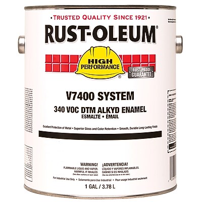 "rust-oleum v7400 system 340 dtm alkyd enamel, black satin, 1 gallon"