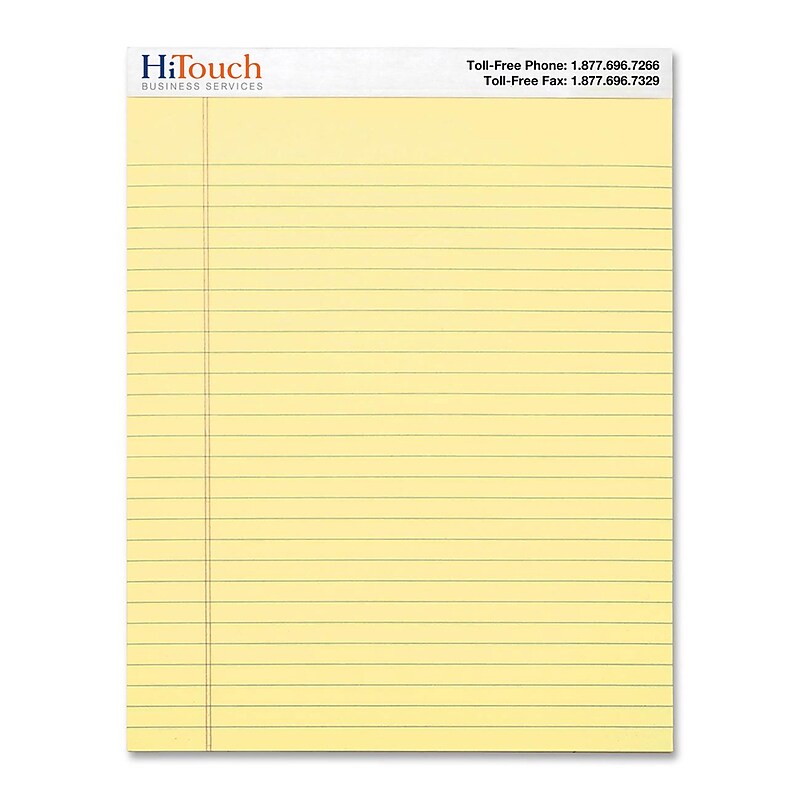 HiTouch Notepad, 8.5" x 11.75", Wide Ruled, Canary, 50 Sheets/Pad, 12 Pads (SPZMYOP2011) image 1