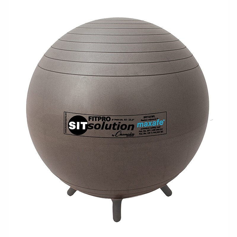 Champion Sports MAXAFE® Sitsolution 65cm Ball, with Stability Legs (CHSBRT65WL) image 1
