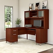 Bush Furniture Somerset 60W L Shaped Desk with Hutch, Hansen Cherry (SET002HC)