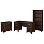 Bush Furniture Somerset 60"W Office Desk with Lateral File Cabinet and 5 Shelf Bookcase, Mocha Cherry (SET013MR)~#|#~sp48814300_sc7