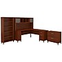 Bush Furniture Somerset 72"W L Shaped Desk with Hutch, Lateral File Cabinet and Bookcase, Hansen Cherry (SET012HC)~#|#~sp48814528_sc7