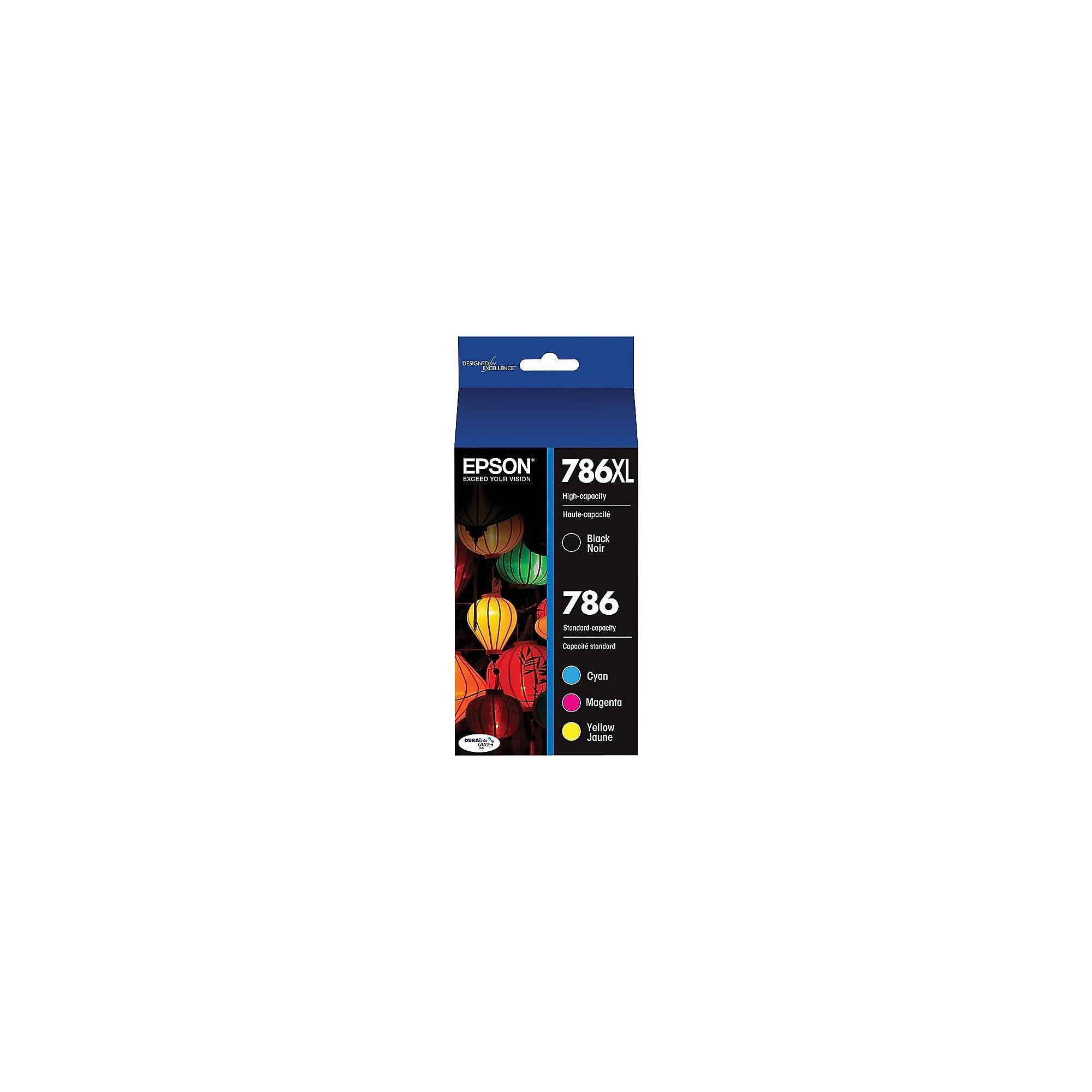 Epson T786XL/T786 Black High Yield and Cyan/Magenta/Yellow Standard Yield Ink Cartridge, 4/Pack (T786XL-BCS) Sansujyuku sansujyuku.com