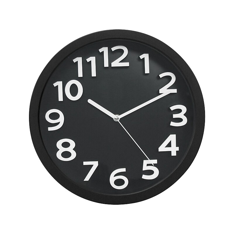 Tempus Silent Sweep Wall Clock, Plastic, 13" (TC62127B) image 1
