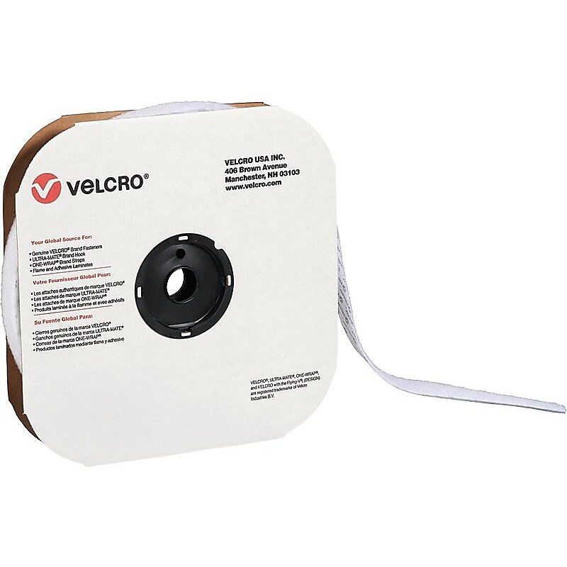 Velcro® Brand 1" x 75' Sticky Back Loop Only Roll, White (VEL136) image 1