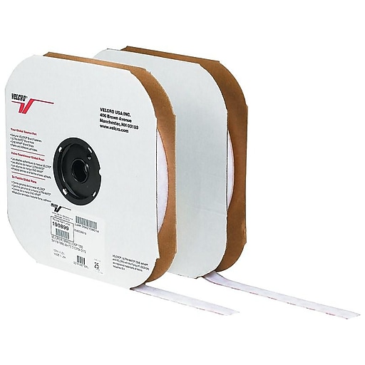 Velcro® Brand 1" x 75' Sticky Back Hook Only Roll, White (VEL135) Staples