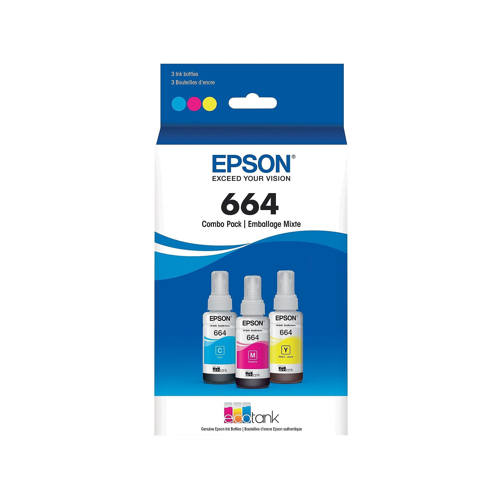 Epson T664 Cyan/Magenta/Yellow Ultra High Yield Ink Cartridge, 3/Pack Sansujyuku sansujyuku.com