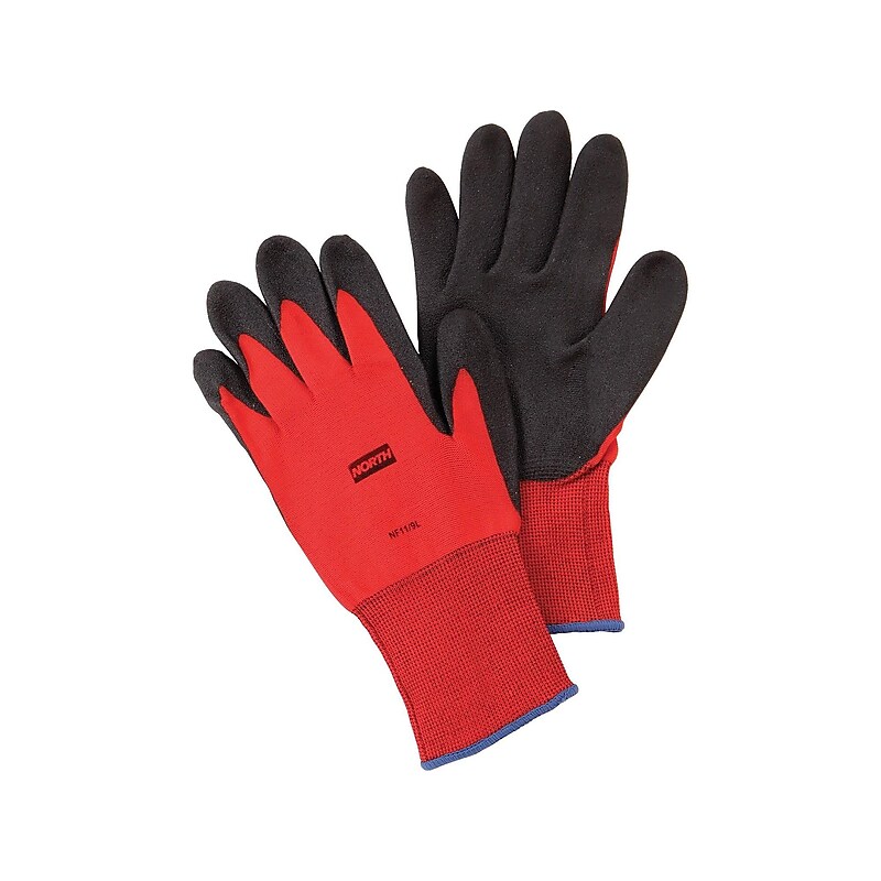 North by Honeywell NorthFlex Red PVC Gloves, Red/Black, Dozen (NF11/8M) image 1