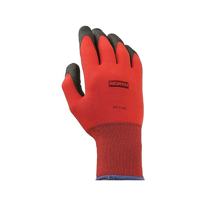 North by Honeywell NorthFlex Red Nylon PVC Gloves, Red/Black, 12 Pairs/Pack (NF11/9L) image 1