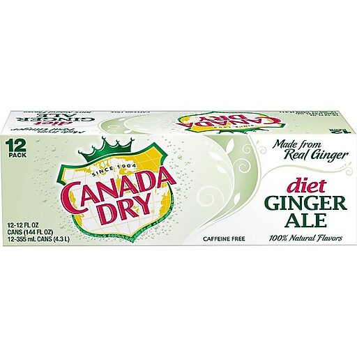 Canada Dry® Diet Ginger Ale, 12 oz. Cans, 24/Pack Staples