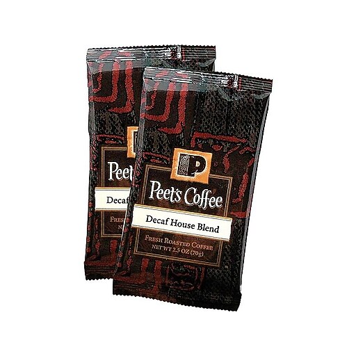 Peet's Coffee Decaf House Blend Ground Coffee, Dark Roast, 18/Box