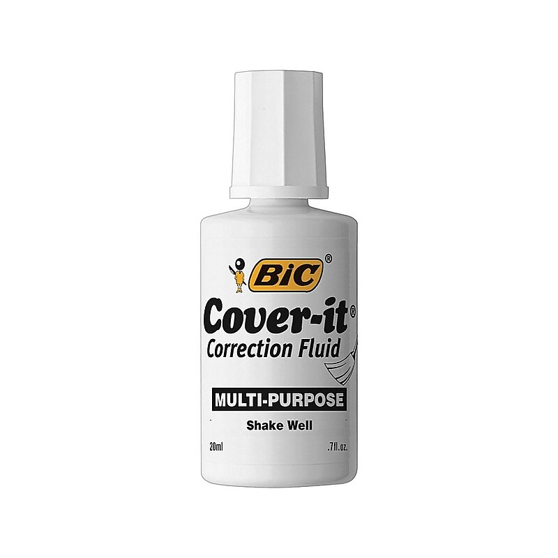 BIC Cover-it Correction Fluid, White (50367/WOC12-WHI) image 1