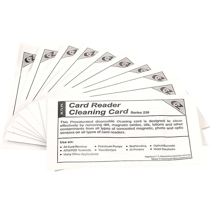 Clean Card International Series 230 Cleaning Cards, 10/Pack (CC23