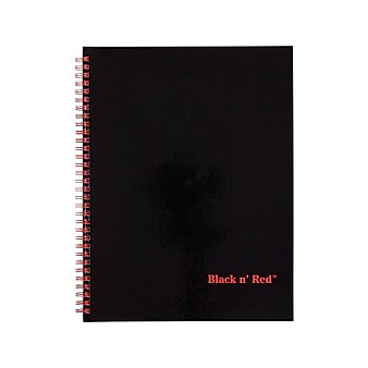 Black N' Red Professional Notebooks, 8.5" x 11", Wide Ruled, 70 Sheets, Black (K67030)