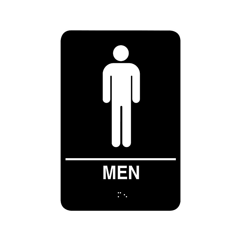 Cosco® Women and Men Indoor Door Signs, 5.9"L x 9"H, Black/White, 2/Set (098095) image 1