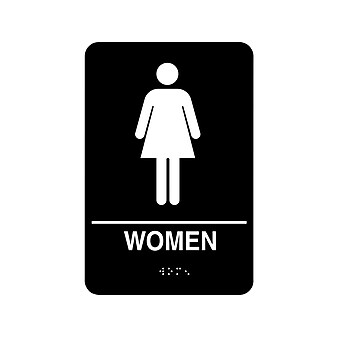 Cosco® Women and Men Indoor Door Signs, 5.9"L x 9"H, Black/White, 2/Set (098095)