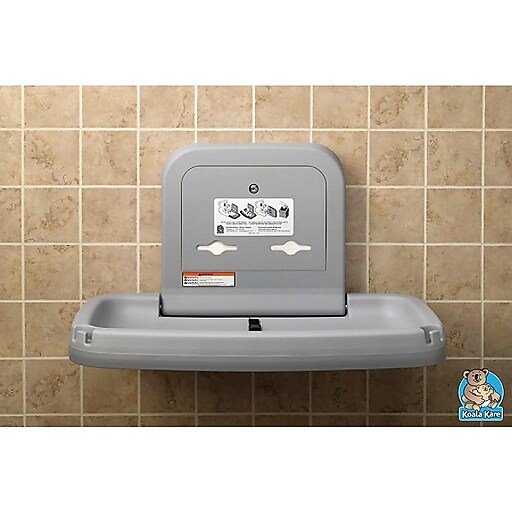 Koala Kare® Horizontal WallMounted Baby Changing Station, Grey at Staples