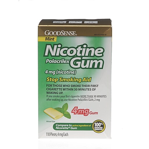 Goodsense Nicotine Gum, Mint, 4 mg, 110/Box (OTC14734) | Staples