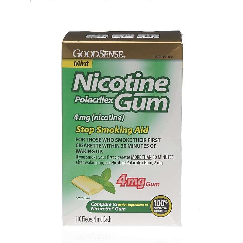 Goodsense Nicotine Gum, Mint, 4 mg, 110/Box (OTC14734) image 1