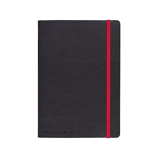 Black N' Red 1Subject Professional Notebooks, 5.75" x 8.25", Wide Ruled, 71 Sheets, Black