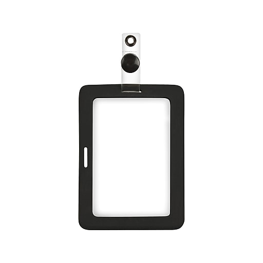 Cosco MyID ID Badge Holder, Black/Clear (075015) Staples