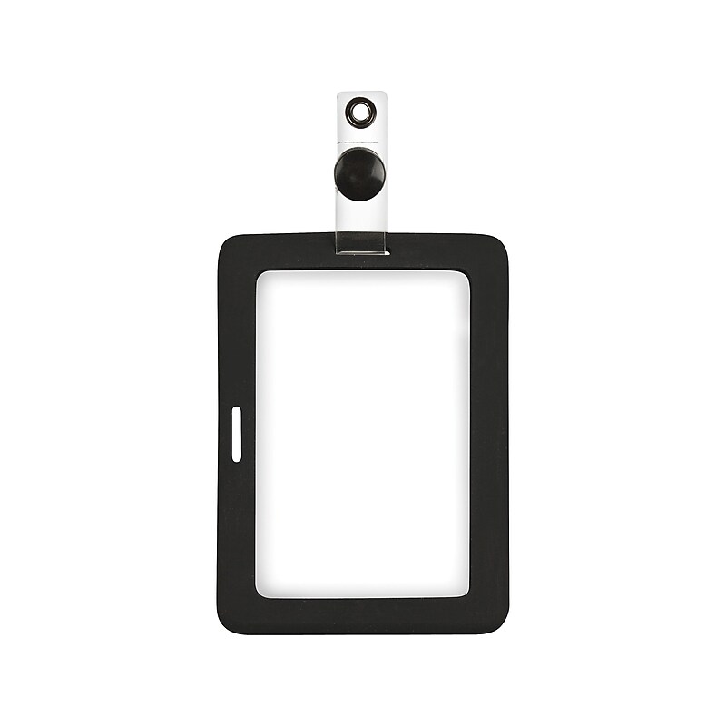 Cosco MyID ID Badge Holder, Black/Clear (075015) image 1