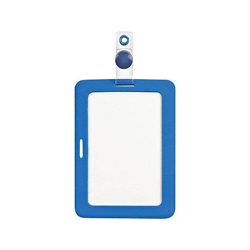 Cosco MyID ID Badge Holder, Blue/Clear (075014) Staples