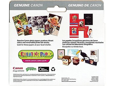 Canon 5/8 Black, Cyan, Magenta, Yellow Ink Cartridges w/ Photo Paper, 4/Pack (0628B027) Sansujyuku sansujyuku.com