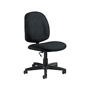 in Black Essentials Collection Armless Leather Desk Chair 