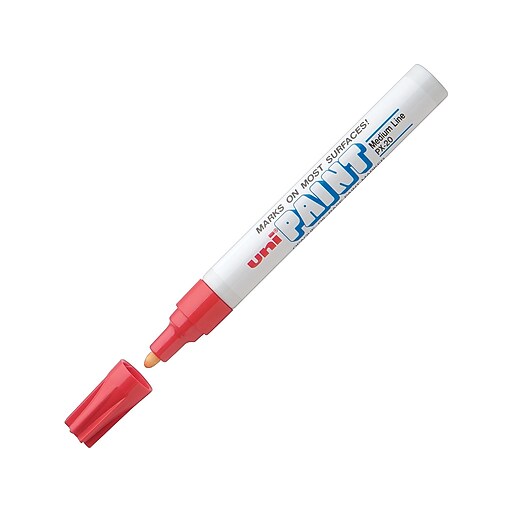 uni® Paint Markers, Medium Tip, Red (63602) at Staples