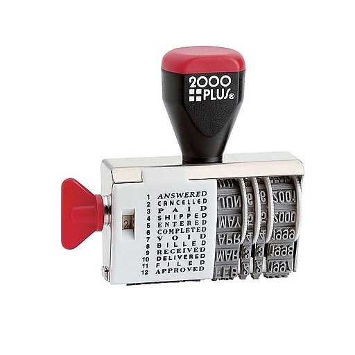 2000 Plus Daters, 12 Message/Date, Black Ink (010180) Staples