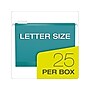 Pendaflex Reinforced Hanging File Folders, 1/5 Tab, Letter Size, Aqua, 25/Box (PFX 4152 1/5 AQU)~#|#~sp49507936_sc7