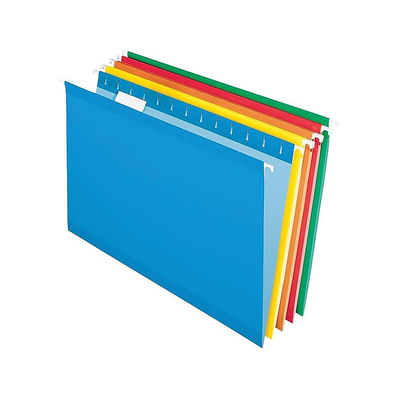 Pendaflex Hanging File Folder, Expansion, 5-Tab, Legal Size, Assorted Colors, 25/Box (PFX 4153 1/5 ASST) image 1