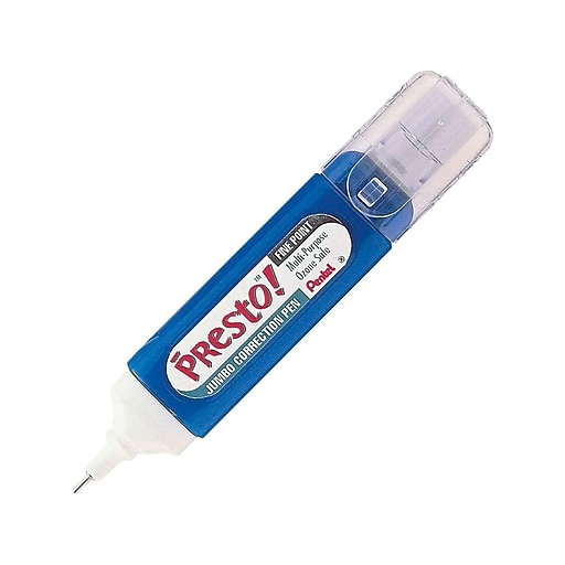 Pentel PRESTO! JUMBO Correction Pen, White (51412/ZL31W) Staples