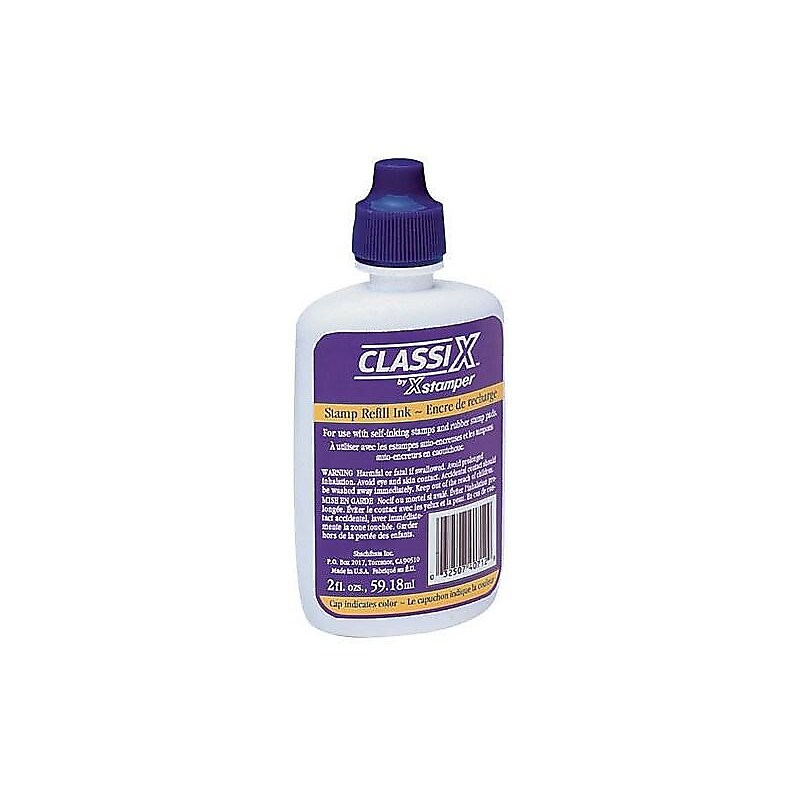 Xstamper Classix Refill Ink, For Classix Self-Inking Stamps Only, 2 fl. oz. Bottle, Black