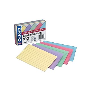 Oxford Heavyweight Lined Index Cards, 3" x 5", White, 100 Cards/Pack  (OFX63500) | Staples