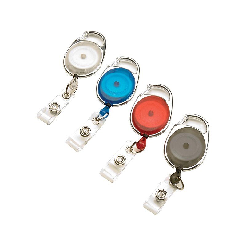 GBC BadgeMates Belt Clip Badge Reels, Assorted Colors, 4/Pack (3747498) image 1