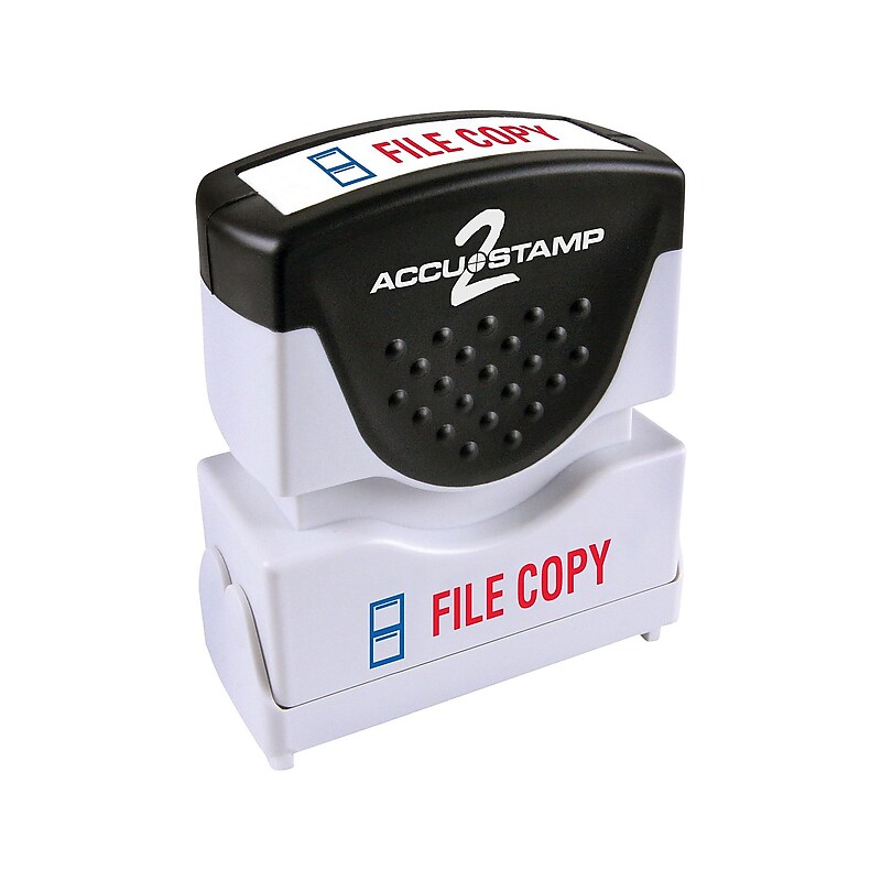 Accu-Stamp 2 Pre-Inked Stamp, FILE COPY, Blue and Red Inks (035524) image 1
