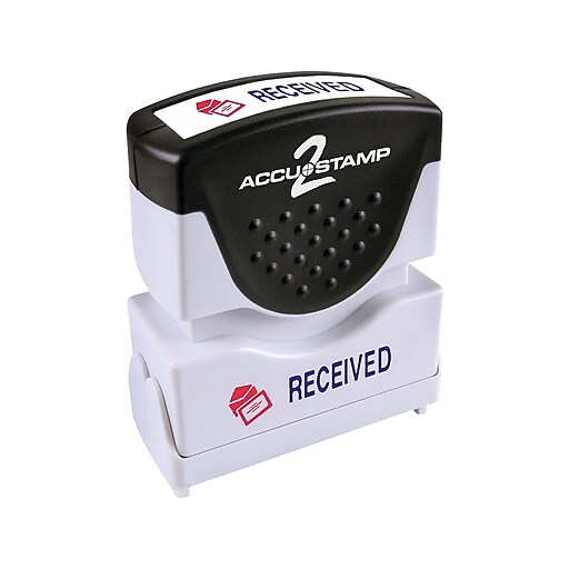 AccuStamp 2 PreInked Stamp, RECEIVED, Blue and Red Inks (035537
