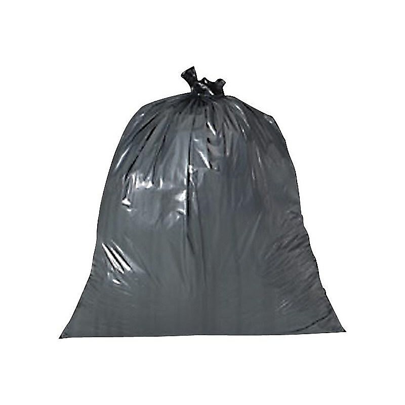 Heritage 60 Gallon Industrial Trash Bag, 44" x 56", Low Density, 1.2 Mil, Charcoal, 100 Bags/Box (H8856SH) image 1